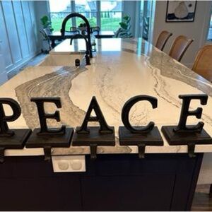 Pottery Barn PEACE stocking holders